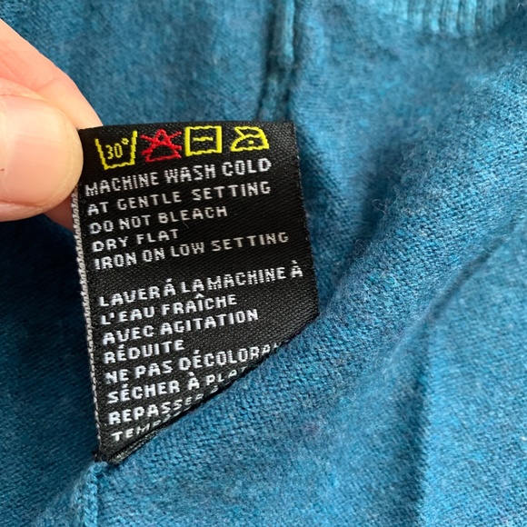 Last call! Soft tunic length sleeveless hooded sweater S, EUC, dark teal - Picture 2 of 5